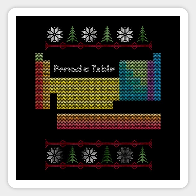 Periodic Table Ugly Sweater Sticker by vladocar